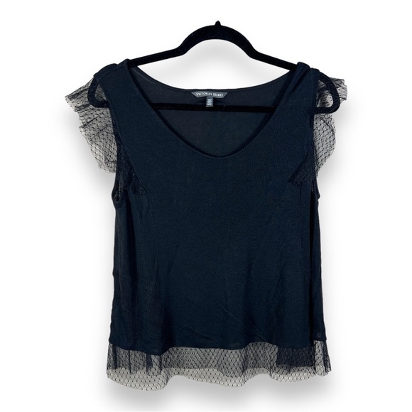 Medium Y2k Era Victorias Secret Black Mesh Lace Accent Stretch Goth Pinup - Picture 1 of 8